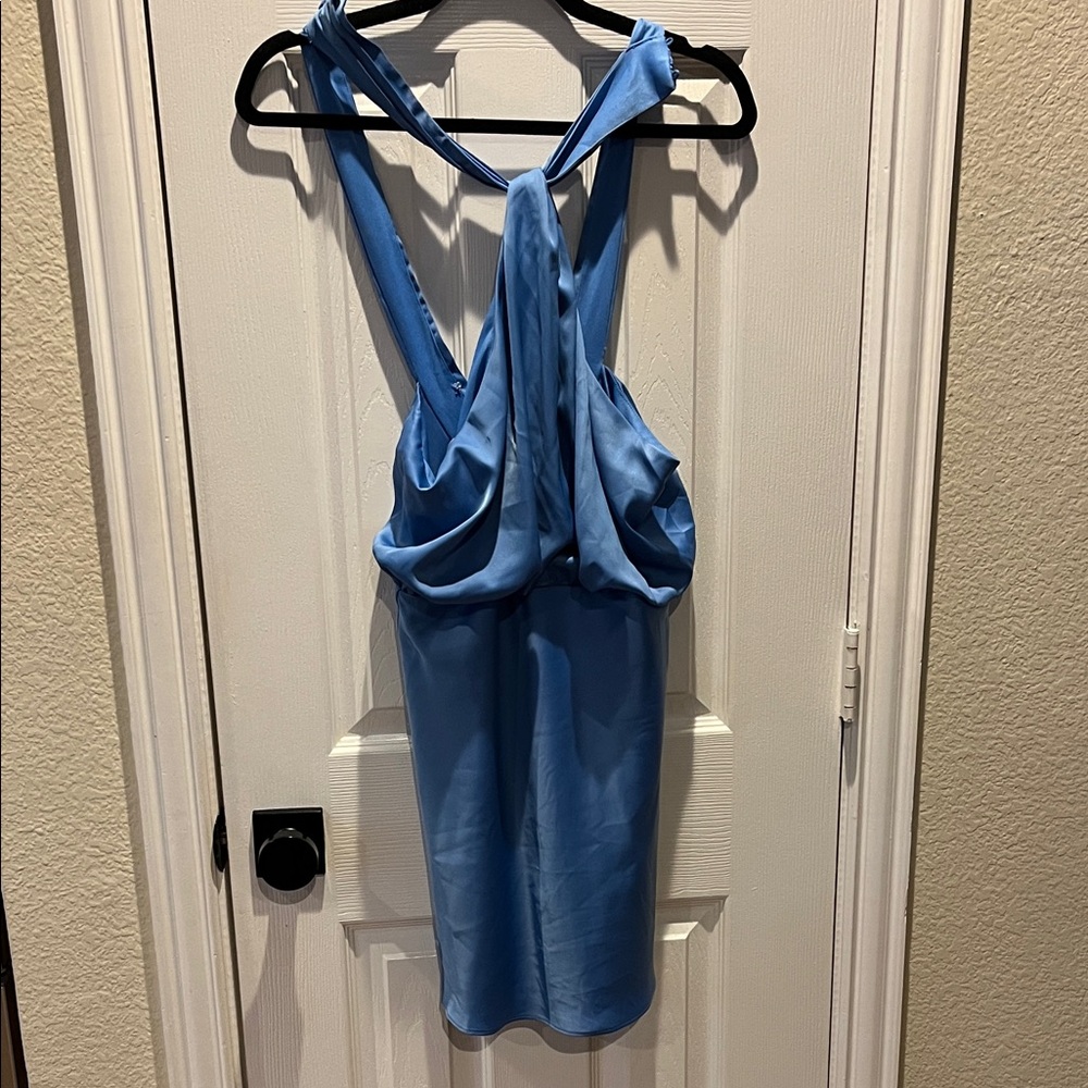 Lulu's Blue Backless Dress